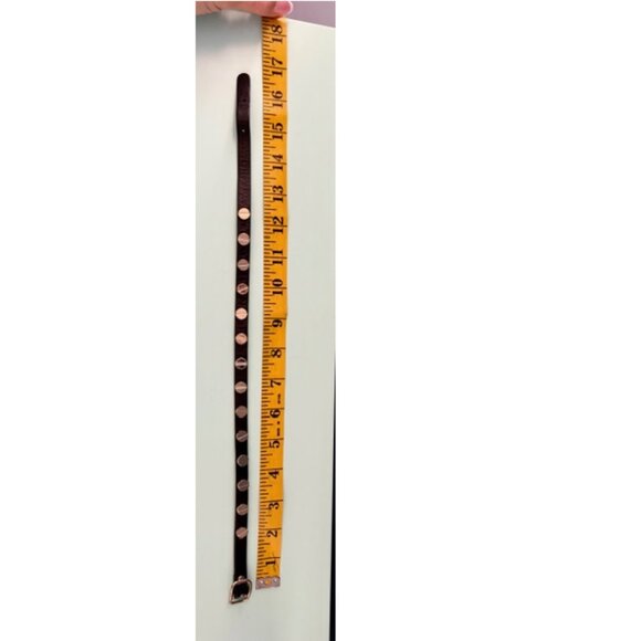 Faux Leather Black Bracelet with Gold tone Screw details and Buckle Closure - Picture 4 of 7